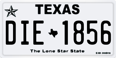 TX license plate DIE1856
