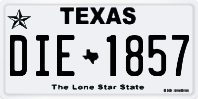 TX license plate DIE1857