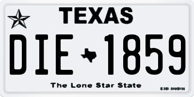 TX license plate DIE1859