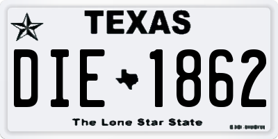 TX license plate DIE1862