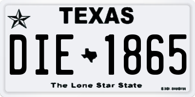 TX license plate DIE1865