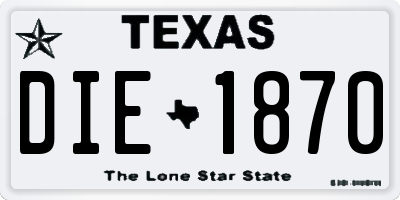 TX license plate DIE1870