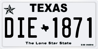 TX license plate DIE1871