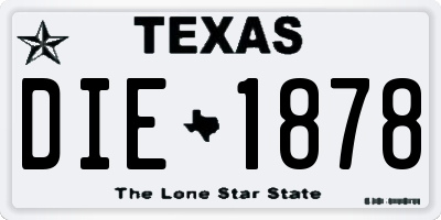 TX license plate DIE1878