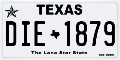 TX license plate DIE1879
