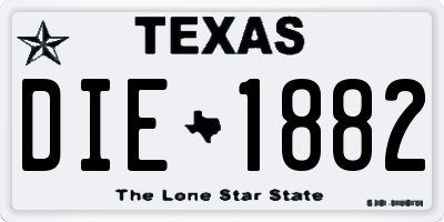 TX license plate DIE1882