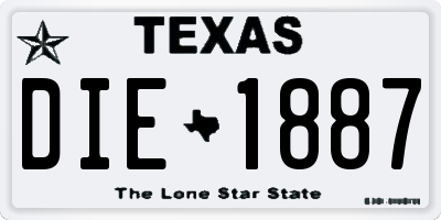 TX license plate DIE1887