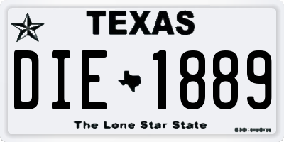 TX license plate DIE1889
