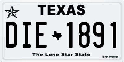 TX license plate DIE1891