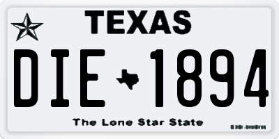 TX license plate DIE1894