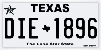 TX license plate DIE1896