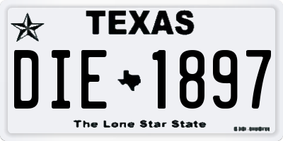 TX license plate DIE1897