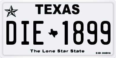 TX license plate DIE1899