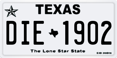 TX license plate DIE1902