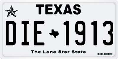 TX license plate DIE1913