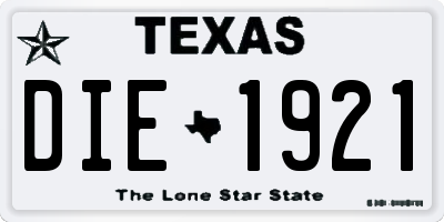 TX license plate DIE1921