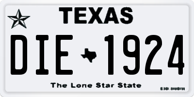 TX license plate DIE1924