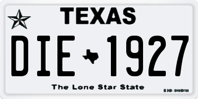 TX license plate DIE1927