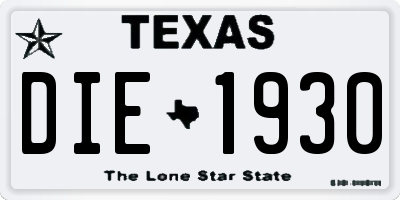 TX license plate DIE1930