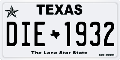 TX license plate DIE1932