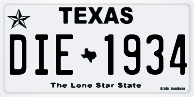 TX license plate DIE1934
