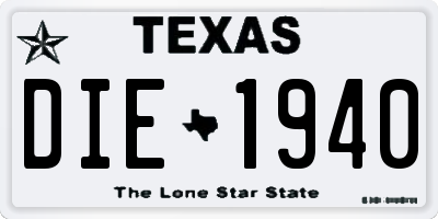 TX license plate DIE1940