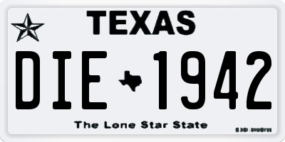 TX license plate DIE1942