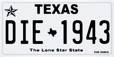 TX license plate DIE1943