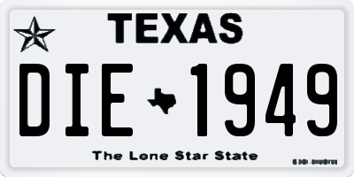 TX license plate DIE1949