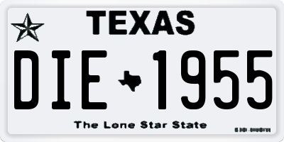 TX license plate DIE1955