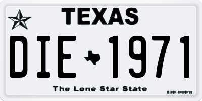 TX license plate DIE1971