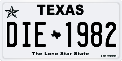 TX license plate DIE1982