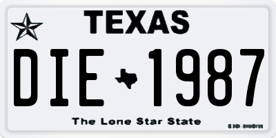 TX license plate DIE1987
