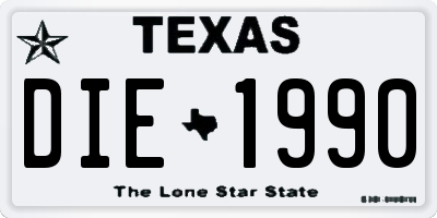 TX license plate DIE1990