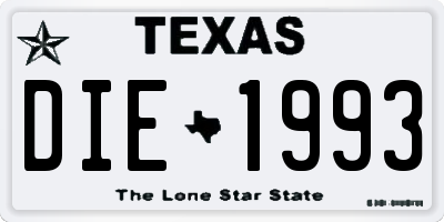 TX license plate DIE1993