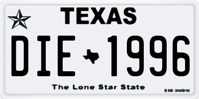 TX license plate DIE1996