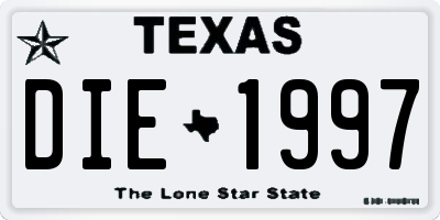 TX license plate DIE1997