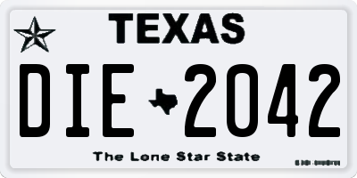 TX license plate DIE2042