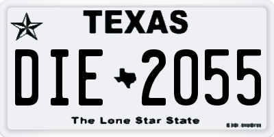 TX license plate DIE2055