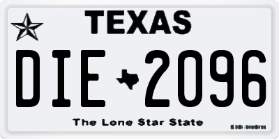 TX license plate DIE2096