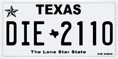 TX license plate DIE2110