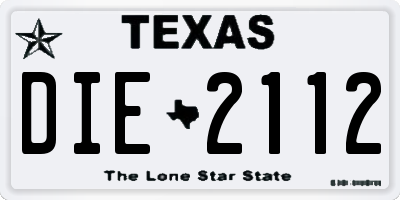 TX license plate DIE2112