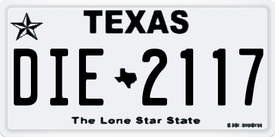 TX license plate DIE2117