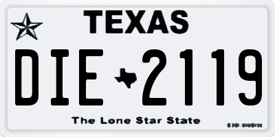 TX license plate DIE2119