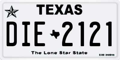 TX license plate DIE2121
