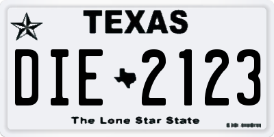 TX license plate DIE2123