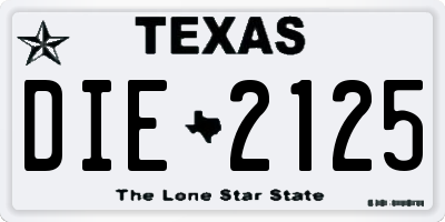 TX license plate DIE2125