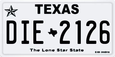 TX license plate DIE2126
