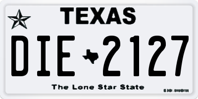 TX license plate DIE2127
