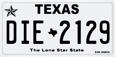 TX license plate DIE2129